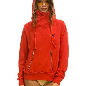 Aviator Nation NINJA PULLOVER HOODIE - RED Large